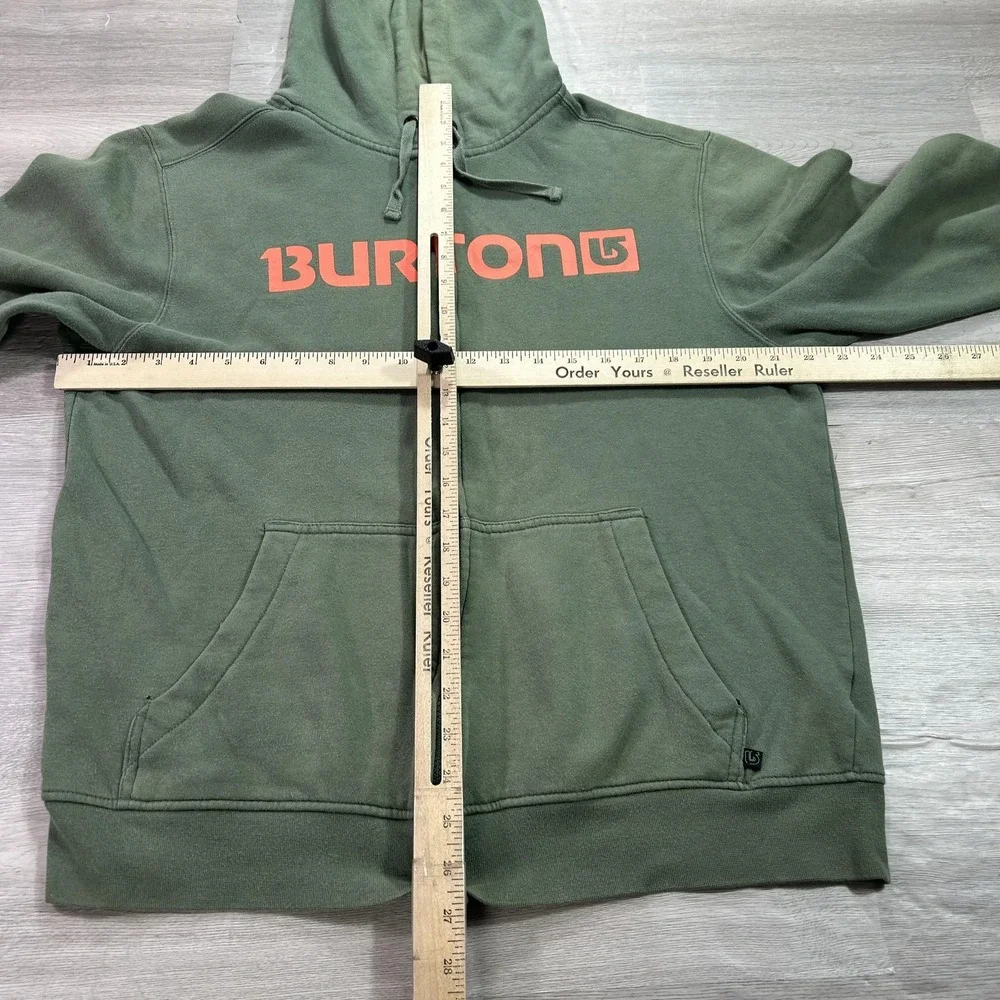 Burton Hoodie Mens Small Green Full Zip Kangaroo Pocket‎ Snowboard Sweatshirt